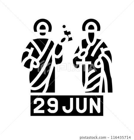 st peter and st paul feast catholic holiday glyph icon vector illustration 116435714