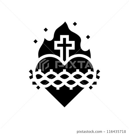 sacred heart of jesus feast catholic holiday glyph icon vector illustration sacred heart of jesus feast catholic holiday glyph icon vector illustration 116435718