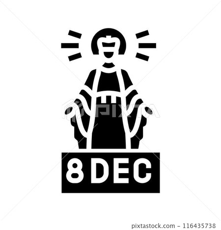 immaculate conception feast catholic holiday glyph icon vector illustration 116435738