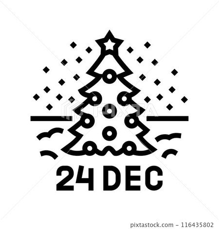 christmas eve usa holiday line icon vector illustration christmas eve usa holiday line icon vector illustration 116435802