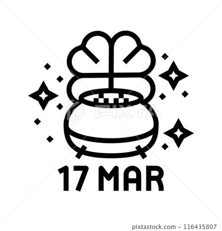 st patricks day usa holiday line icon vector illustration 116435807