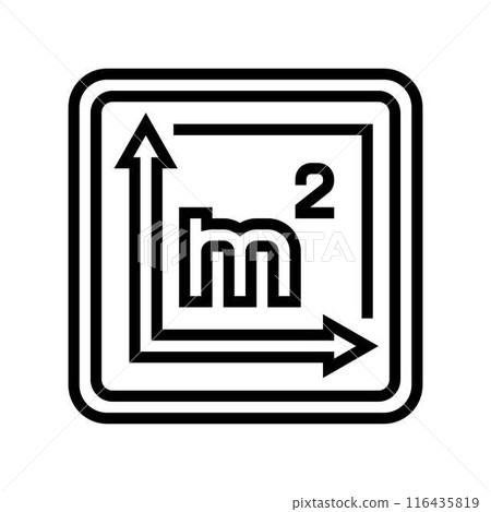 area square metre label product caution line icon vector illustration 116435819