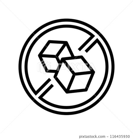 sugar free product label warning line icon vector illustration 116435930