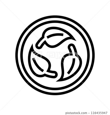 biodegradable product label warning line icon vector illustration biodegradable product label warning line icon vector illustration 116435947