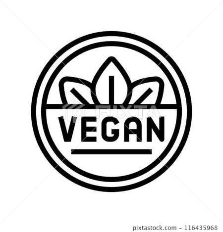 vegan product label warning line icon vector illustration 116435968