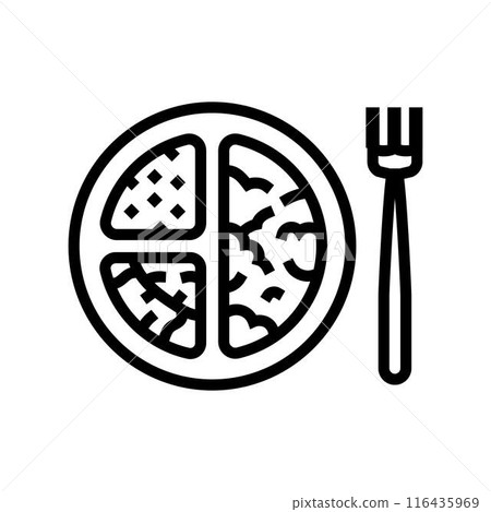 portion control obesity overweight line icon vector illustration 116435969