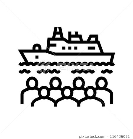 navy day chinese holiday line icon vector illustration navy day chinese holiday line icon vector illustration 116436051