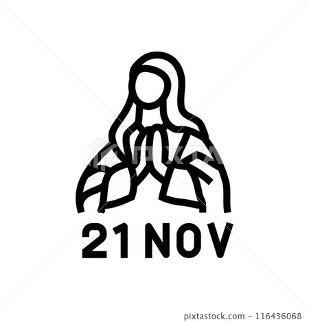 presentation of the virgin mary feast catholic line icon vector illustration presentation of the virgin mary feast catholic line icon vector illustration 116436068