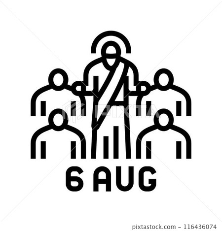 transfiguration of jesus feast catholic holiday line icon vector illustration 116436074