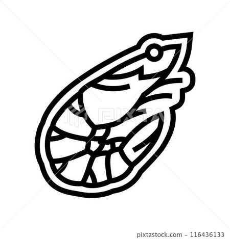 shellfish allergen free product food line icon vector illustration 116436133