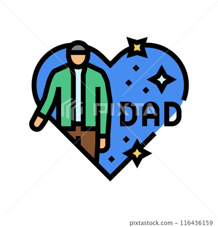 fathers day usa holiday color icon vector illustration 116436159