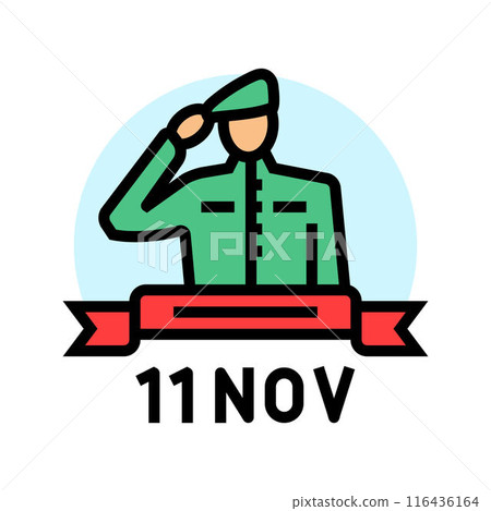 veterans day usa holiday color icon vector illustration 116436164