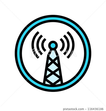 electromagnetic interference label color icon vector illustration electromagnetic interference label color icon vector illustration 116436186