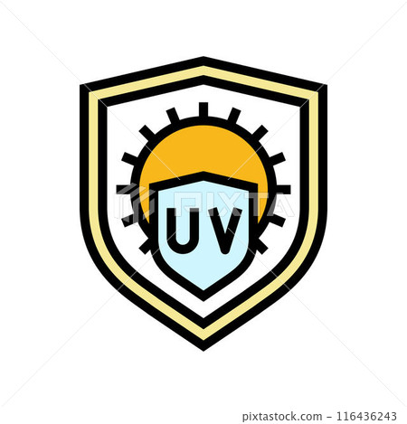 uv protection product label warning color icon vector illustration uv protection product label warning color icon vector illustration 116436243