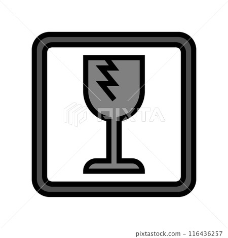 fragile product label warning color icon vector illustration 116436257