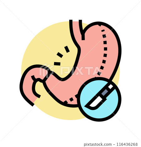 bariatric surgery obesity overweight color icon vector illustration bariatric surgery obesity overweight color icon vector illustration 116436268