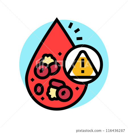 high cholesterol obesity overweight color icon vector illustration 116436287