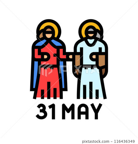 visitation of mary feast catholic holiday color icon vector illustration 116436349