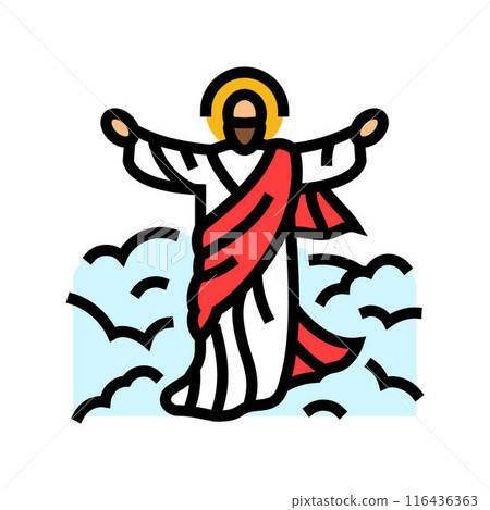 ascension of jesus feast catholic holiday color icon vector illustration 116436363