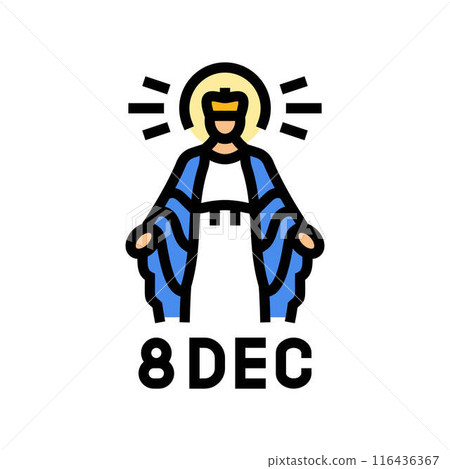 immaculate conception feast catholic holiday color icon vector illustration 116436367