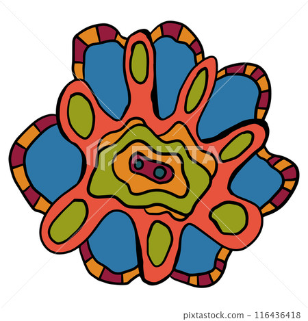 Creative fantasy doodle abstraction for coloring book, crazy surrealistic shape for card isolated on white. Creative fantasy doodle abstraction for coloring book, crazy surrealistic shape for card isolated on white. 116436418