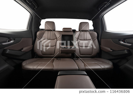 Spacious rear leather passnger seat in pickup truck 116436806