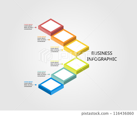 timeline ladder level for infographic presentation template with 6 element for banner timeline ladder level for infographic presentation template with 6 element for banner 116436860