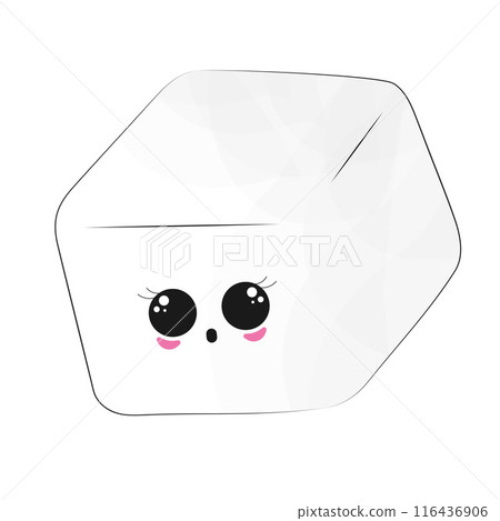 Cute sugar cube character cartoon Vector illustration 116436906