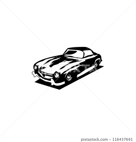 1977 Pontiac car silhouette. premium vector design. isolated white background seen from back front. best for logos, emblems, badges and the vintage car industry 116437691