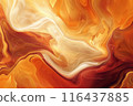 Warm Digital Abstract Pattern - Organic Shapes and Fluid Motion 116437885