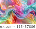 Vivid Digital Abstract Pattern - Swirling Shapes and Gradient Background 116437886