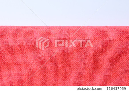 red fabric textile on white background, object for fashion cloth design 116437969