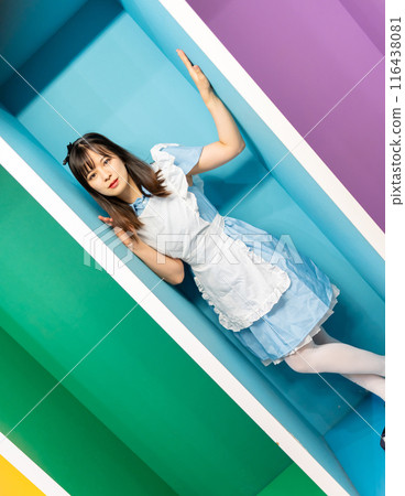 A woman in a maid dress A woman in a maid dress 116438081