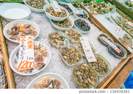 海鮮市集蛤蜊、蛤蜊、蛤蜊、蛤蜊 116438361