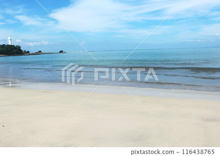 beach with blue sky in indonesia 116438765