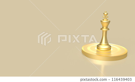 The gold king chess on bulleye target for Business concept 3d rendering. The gold king chess on bulleye target for Business concept 3d rendering. 116439403