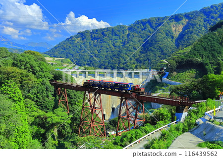 [熊本縣] 晴朗的南阿蘇鐵路無軌電車和館野水壩 116439562