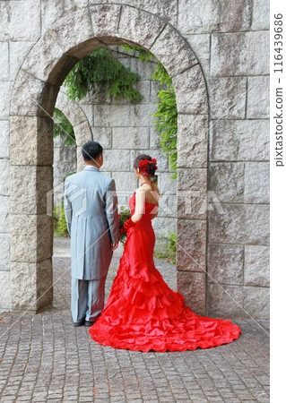 Bride in a mermaid-line red dress Photo wedding solo wedding location shoot Bride in a mermaid-line red dress Photo wedding solo wedding location shoot 116439686