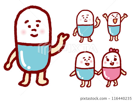 Cute medicine character material that can be used in pharmacies 116440235