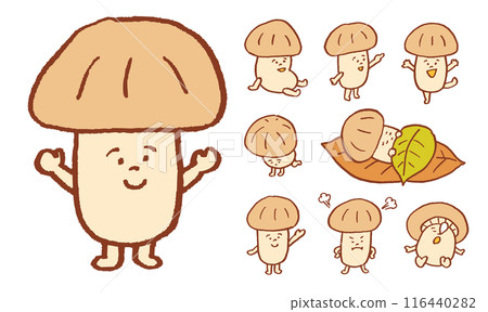 Cute mushroom character material Cute mushroom character material 116440282
