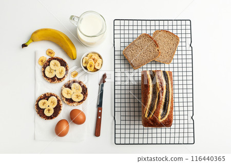 Tasty food with banana, concept of tasty food with banana 116440365