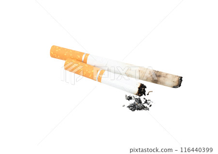 PNG, Extinguished cigarettes, isolated on white background 116440399