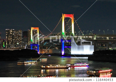 Summer: Dress up with Rainbow Bridge and Yakatabune Illuminations 116440453