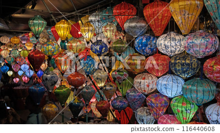 Hoi An traditional color lantern on the street in Vietnam as one of famous scenes Hoi An traditional color lantern on the street in Vietnam as one of famous scenes 116440608
