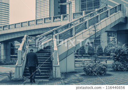 A frustrated middle-aged businessman on a business trip 116440856