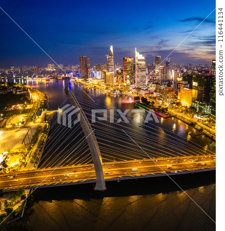 Aerial view of Ho Chi Minh city or Saigon, in Vietnam Aerial view of Ho Chi Minh city or Saigon, in Vietnam 116441134