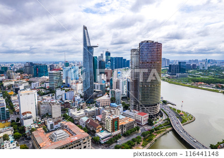 Aerial view of Ho Chi Minh city or Saigon, in Vietnam 116441148
