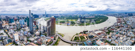 Aerial view of Ho Chi Minh city or Saigon, in Vietnam 116441160
