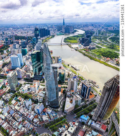 Aerial view of Ho Chi Minh city or Saigon, in Vietnam 116441161