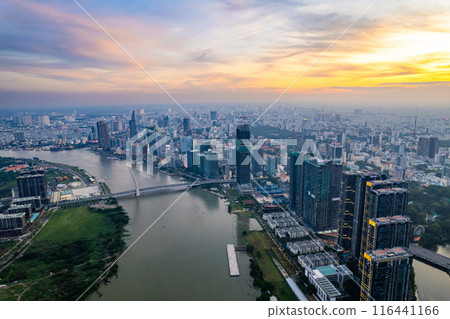Aerial view of Ho Chi Minh city or Saigon, in Vietnam 116441166
